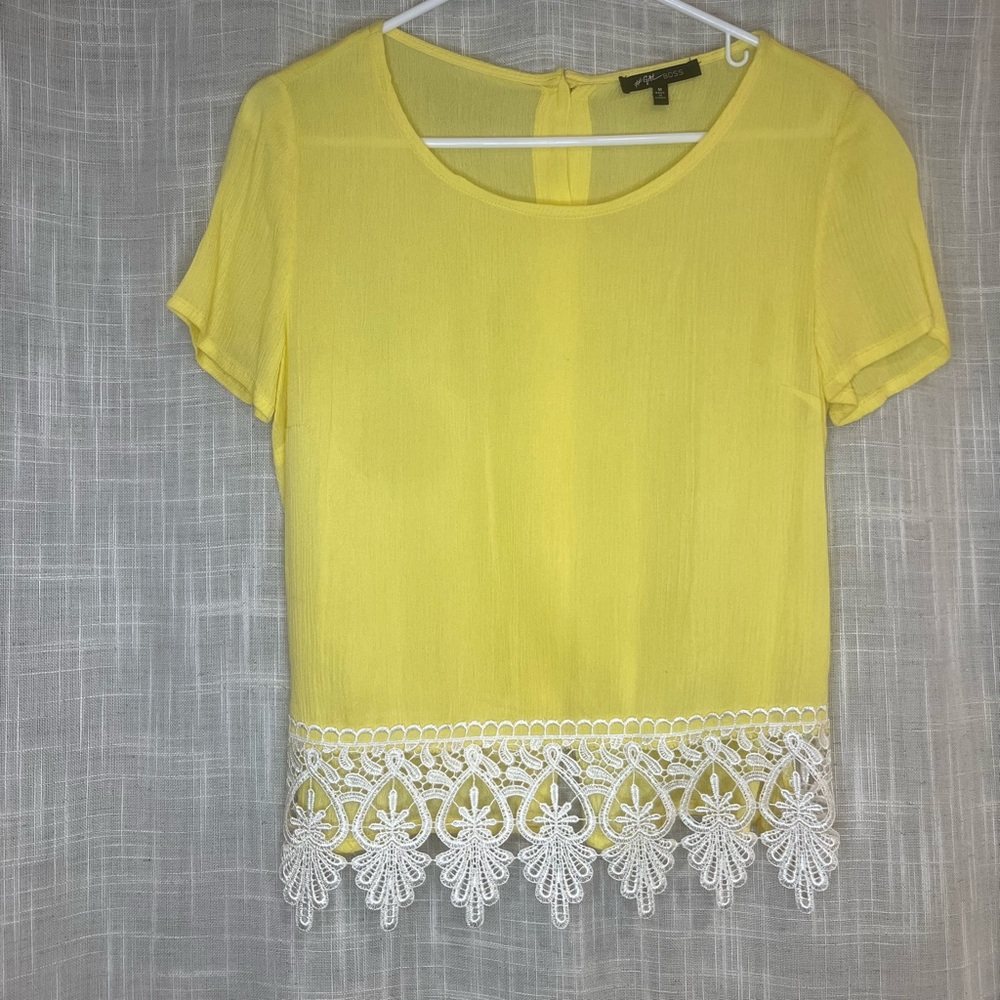 BRAND NEW YELLOW TOP WITH LACE BOTTOM